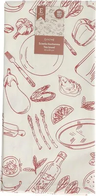 Zdjęcie produktu dla Ścierka kuchenna Cuisine biało-bordowa