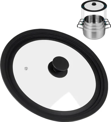 Produktbild von Famanu Universelles Glasdeckel für 26-30 cm Töpfe und Pfannen - Transparent