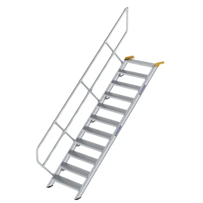 Produktbild von Günzburger Steigtechnik Treppe 45° Stufenbreite 800 mm 11 Stufen Aluminium geriffelt - 600271