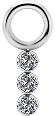 Immagine prodotto di Ciondolo in titanio - ZIRCONIO PREMIUM - Argento - S - D-060