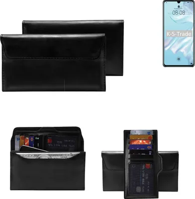 Produktbild von K-S-Trade Handy Hülle kompatibel mit Huawei P30 Pro Schutz Hülle Tasche Schutz Case Handytasche Kunstleder schwarz, 1x