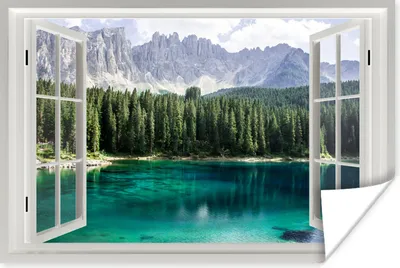 Produktbild von MuchoWow® Poster Aussicht - Bäume - Wasser 90x60 cm - Schlafzimmer