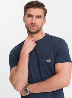 Obrázek produktu pro Ombre Clothing Pánské tričko s krátkým rukávem Vokiac navy XXL