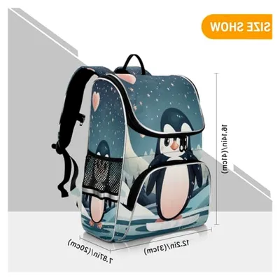 Produktbild von Niedlicher Cartoon Pinguin Rucksack, Studententasche, Große Tasche für Kinder