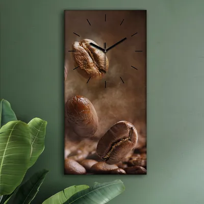 Produktbild von Wohnzimmer Leinwand Uhr Geräuschlos Küche 30x60 Kaffee, Bohnen, Motive, schwarze Zeiger