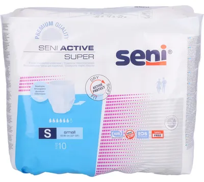 Produktbild von Saugfähige Slips, die wie Unterwäsche getragen werden, Seni Active Super, 10 Stück, Größe S