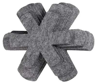 Produktbild von 12 Stück Pfannenschoner in 3 Größen (38/35/26 cm) - Filz Pfannenschutz, Zuschneidbar, Rutschfeste Wärmedämmmatte für Töpfe und Schüsseln