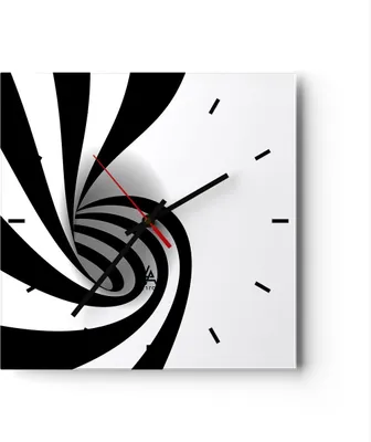 Produktbild von Wanduhr - Quadrat - Glasuhr - Abstrakt kreativ dekoration muster - 30x30cm - Schleichendes Uhrwerk - Lautlos - zum Aufhängen bereit - Dekoration Modern - Wanddekoration aus Glas - C3AC30x30-2170