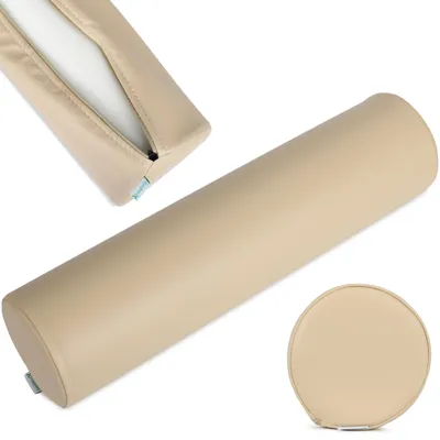 Obrázek produktu pro Habys polohovací válec plný válec polohovací polštář krční válec | kolenní válec pro masáže a terapii fitness válec | 15x60cm | soft touch | béžová barva