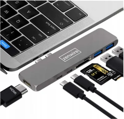 Produktbild von Adaptér 7w1 HUB USB-C HDMI 4K SD Macbook Pro / Air