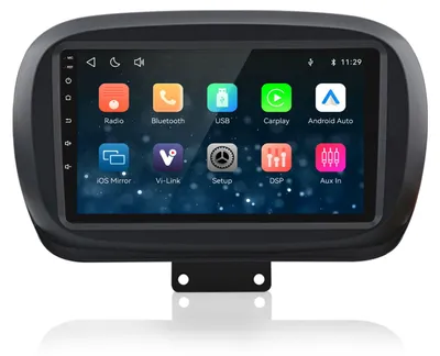 Immagine prodotto di Autoradio da 9 pollici, plug-and-play, per Fiat 500X dal 2014 al 2020, con CarPlay, Android Auto, Bluetooth, navigazione, controllo del volante e sistema Linux