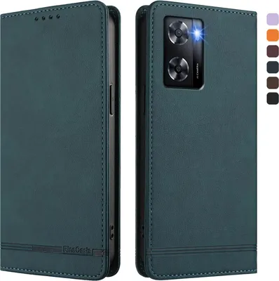 Image de Etui pour Oppo A57e/A57s/A57 4G/A77s/A77 4G, étui rétro en cuirPolyuréthaneavec support et fentes pour cartes vertes