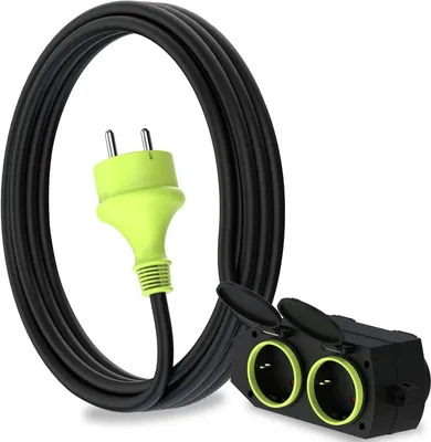 Productafbeelding van 3 Meter Verlengkabel met 4 Schuko Stopcontacten voor Buitengebruik IP44