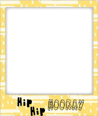 Produktbild von Magnetrahmen MDF gelb mit Streifenmuster Hip Hip HOORAY 10x10 cm Goldbuch