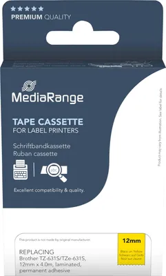 Produktbild von MediaRange Schriftbandka. Brother TZ-631S/TZe-631S 12mm 4m s