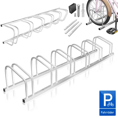 Produktbild von KESSER® Fahrradständer inkl. Parkschild | Mehrfachständer mit 37cm Radabstand für 30-65mm Reifenbreite | Fahrradhalter Aufstellständer für Boden- oder Wandmontage | Radständer