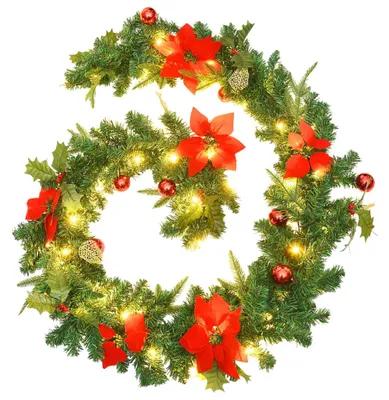 Imagen del producto de Guirnalda navideña de vidaXL con luces LED, color verde, de 2,7 metros, fabricada en PVC