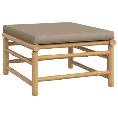 Image de vidaXL Tabouret de jardin avec coussin taupe en bambou