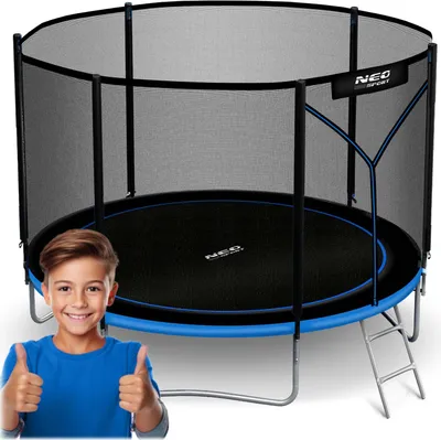 Zdjęcie produktu dla Trampolina ogrodowa 6ft/183cm z siatką zewnętrzną i drabinką Neo-Sport