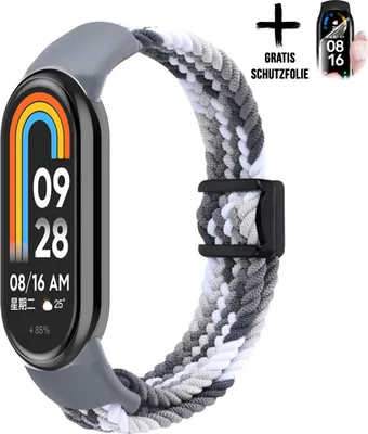 Produktbild von Armband Für Xiaomi Smart Band 8 9 * Bunt-Grau * Nylon Magnet Uhrenarmband Armband Zubehör Ersatz Moe-Pley™