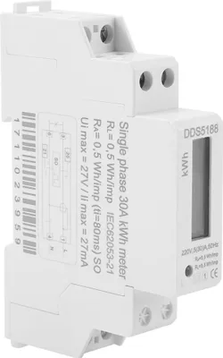 Zdjęcie produktu dla Cyfrowy jednofazowy licznik energii KWH LCD 220 V na szynę DIN 5-30 A