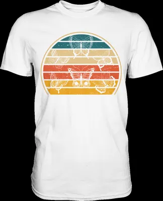 Produktbild von Retro Schmetterling T-Shirt – White / S