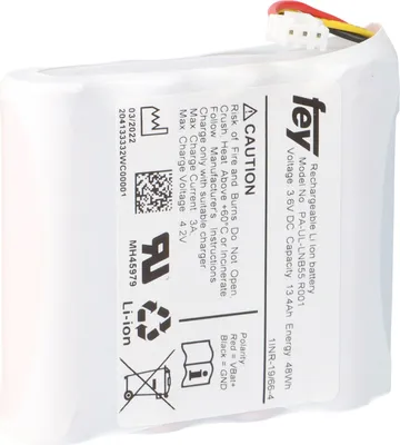 Produktbild von Li-Ion Akkupack 3,6 V 13,4 Ah (48 Wh) 1S4P – Panasonic NCR18650BF, mit Kabel & Stecker