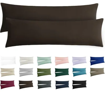 Obrázok produktu pre Vankúšové poťahy, 40x145 cm, hnedé, 2 kusy, mikrovlákno, so zipsom,  Oeko-Tex