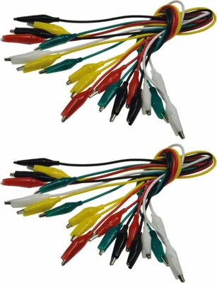 Produktbild von 20 Prüfkabel Krokodilklemmen Verbinder Kroko 20 Kabel 5 Farben