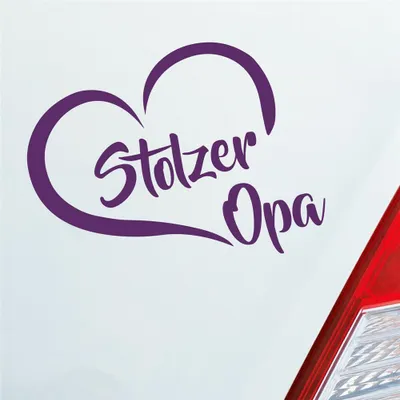 Produktbild von Auto Aufkleber Stolzer Opa Liebe Herz Großvater Enkel 12x10 cm Lila Sticker Heckscheibenaufkleber