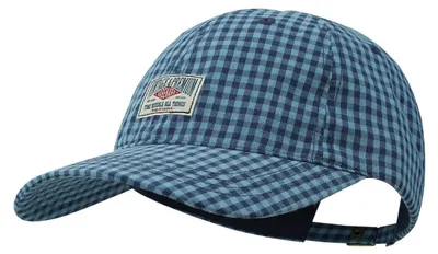 Immagine prodotto di Cappellino da baseball a quadri, unisex, in cotone, con visiera regolabile, protezione UV, modello "dad cap", colore blu