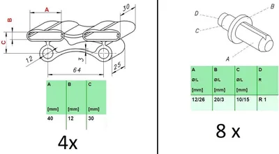Produktbild von 10x Kappen Bett Lattenrost Endkappen Halter Bettkappen Gummi Reparatur DIY Neu(128_4x 126 + 8x Befestigugsbolzen)