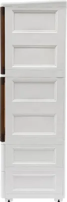 Image de Armoire de rangement, design 4 niveaux, multifonctionnel, BLANC
