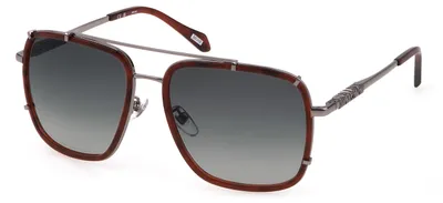Produktbild von Damen-Sonnenbrille: Braun, Metall, Quadratisch, Stylisch & Kontrastreich