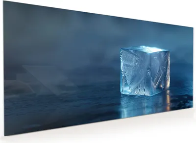 Produktbild von Küchenrückwand Spritzschutz Glas mit Motiv Eiswürfel 40 x 40 cm