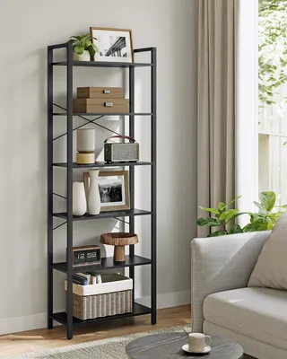 Produktbild von VASAGLE Bücherregal 6 Ebenen, Standregal mit Stahlrahmen, freistehendes Regal, Wohnzimmer, Schlafzimmer