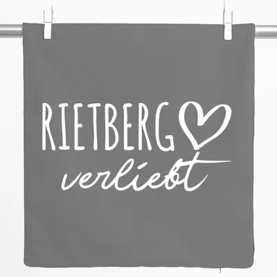 Produktbild von Huuraa Kissenbezug Rietberg verliebt 40x40cm Steel Grey Baumwolle Dekokissenbezug Geschenkidee