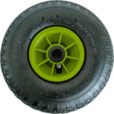 Produktbild von Sackkarrenrad Luftrad 260x85 mm 3.00-4 75 mm zentrierte Nabe Ø 20 mm grün robustes 4 PR Gewebe