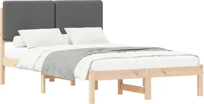 Immagine prodotto di Letto con Testiera Rivestita Grigio scuro 120 x 190 cm