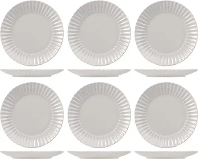 Produktbild von H&h Set mit 6 flachen Tellern, lotusgrau, 27 cm