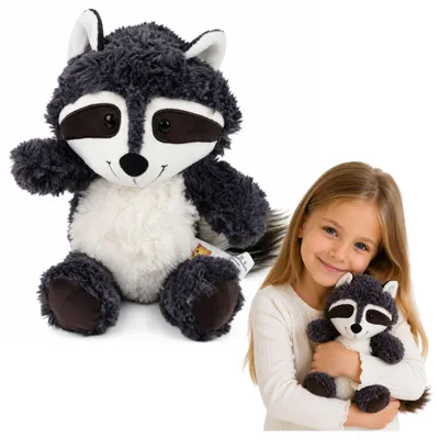 Produktbild von Plüschtier Waschbär, weiß und grau, 25 cm