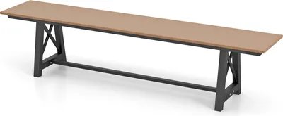 Zdjęcie produktu dla KOMFOTTEU ławka ogrodowa 3-4 osobowa, ławka odporna na warunki atmosferyczne, ławka parkowa 183 x 35 x 41,5 cm, nośność do 500 kg, ławka tarasowa wykonana z HDPE i metalu, na podwórko, do parku, na patio
