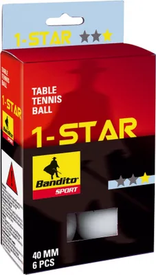 Produktbild von Tischtennis-Bälle Bandito *, 6 Stück, weiß