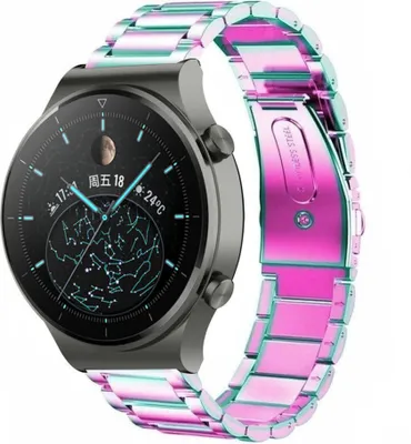 Produktbild von Strap-it Huawei Watch GT 2 Pro Stahlarmband (Regenbogen)
