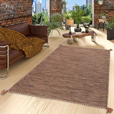 Produktbild von Natur Teppich Kelim Prico Beige Braun, Größe:200x300 cm
