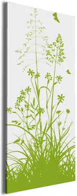 Produktbild von Wallario Premium Leinwandbild Grüne Sommerwiese in Größe 60 x 150 cm