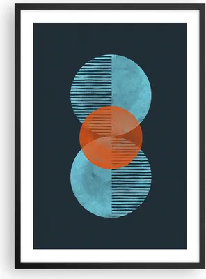 Produktbild von Gerahmtes Poster - Schwarzer Rahmen - Abstraktion Räder Gürtel - 50x70 cm - Wand Bild - Wanddeko - Wandbilder - Kunstposter - Wandposter - Bilderrahmen - Bilder - Kunstdruck - P2BPA50x70-4670