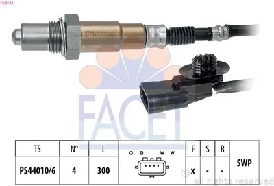 Immagine prodotto di FACET 10.8132: Sonda lambda riscaldata, a contatto planare, per DACIA SANDERO, lunghezza 300 mm