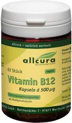 Obrázek produktu pro Vitamin B12 A 500 μg metylkobalamin kapsle 60 kapslí