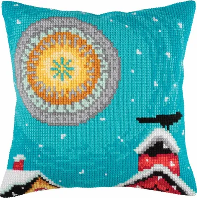 Produktbild von CdA Kreuzstichkissen "Wintersonne" 5349, 40x40cm, Stickbild vorgezeichnet